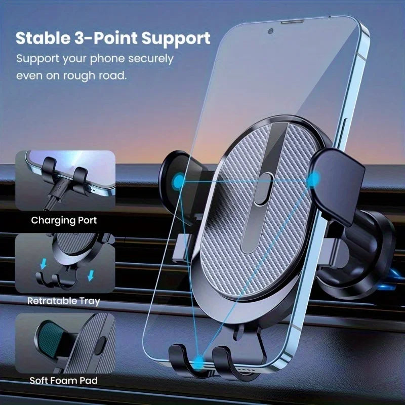 360° Secure Grip Car Vent Phone Mount – Universal, Sleek & Slip-Proof